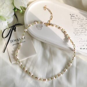 Jade and Pearl Necklace / Gift for her